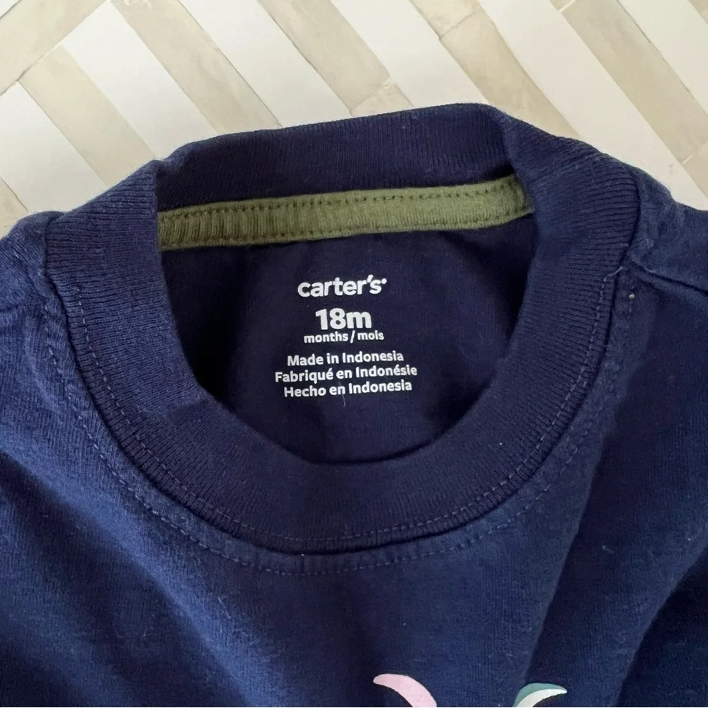 CARTERS Mighty Cute Dino Navy Cotton Tee, 18mo